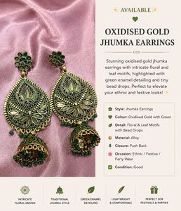 Green Jhumka Earrings