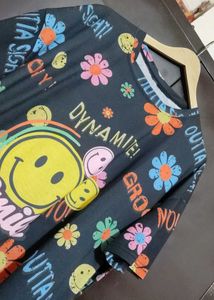 Multi Floral Print T-shirt For 42 Chest