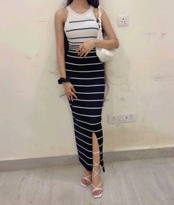 Striped Knit Maxi Dress