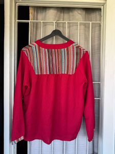 Vibrant Red Embroidered Kurta Top