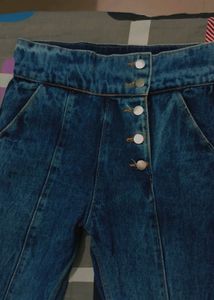 Blue Denim Jeans SIDE BUTTON