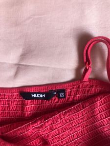 NUON westside Pink-Red Spaghetti-Tank Top