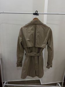 AYA MORIE CLASSIC BEIGE DRAPED TRENCH COAT