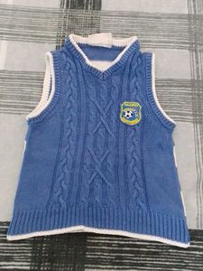 Blue Cable Knit Boys Sweater Vest