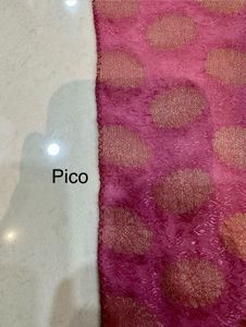 Elegant Pink Embroidered Net Saree