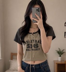 Varsity Style Lace-Up T-Shirt