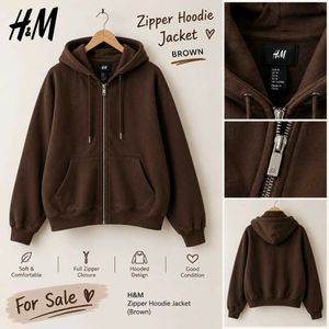 H&M Brown Zipper Hoodie Jacket