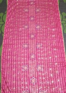 Pink Dupatta With Chamki & Embroidery Work