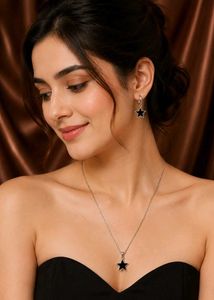 Star Pendant Necklace & Earrings Set