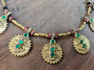 Vintage Afghani Necklace with Green Stones