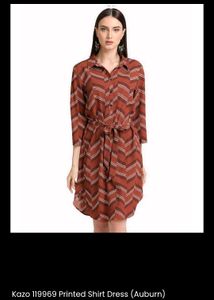 Chevron Print Shirt Dress from Kazo.