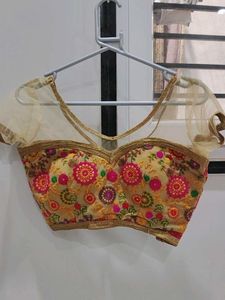 Embroidered Net Sleeve Blouse