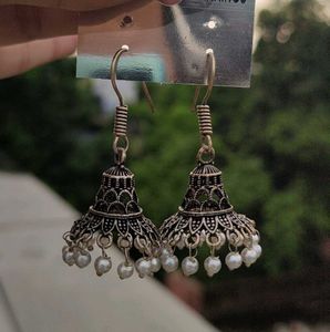 Oxidised Jhumka Earrings