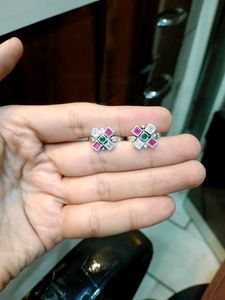 Colourfull Toerings Pure Silver (Wt: 5gm)