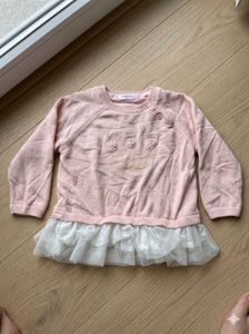 Balabala Baby Girl Soft Knit Crown Top with Net Ru