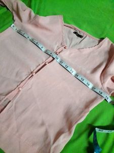 Korean Floral Embroidery Bell Sleeve Pink Crop Top