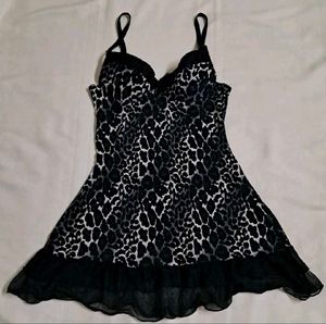 Y2k Vintage Leopard Print Babydoll Dress