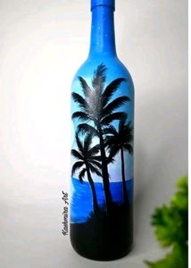 Palm Tree and Flower Design bottle