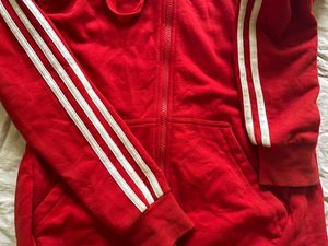 Adidas Red Zip-Up Hoodie