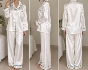 Satin Pajama Set - White