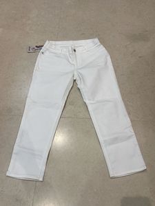 White Straight Leg Denim Jeans