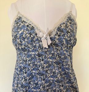 Floral Camisole with Lace Trim