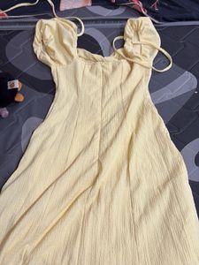 Yellow midi dress
