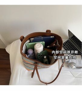 Cute Straw Tote Bag with Charm