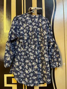 Blue Floral Print Blouse