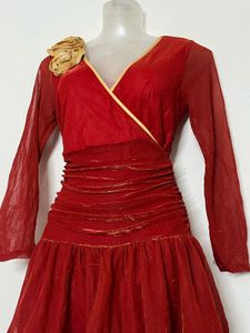glitter Stunning Red Velour mini Dress