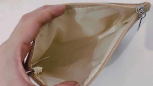 Elegant Golden Makeup &amp; Utility Pouch