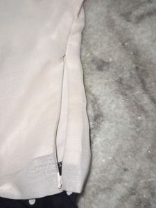 Cream Short Sleeve A-Line Dress