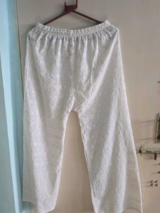 Elegant White Chikankari Palazzos