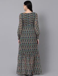 Elegant Multicolor Maxi Dress