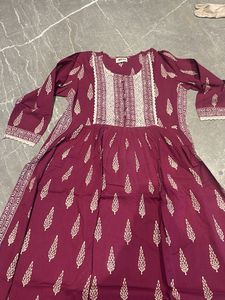 Elegant Maroon Printed Kurta