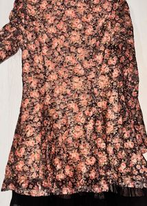 Floral Print Lace Collar Dress