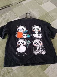 Cute Panda Graphic T-Shirt