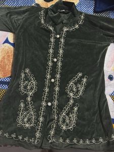 Vintage Velvet Embroidered Dress