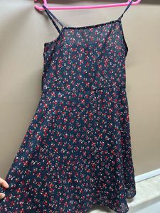 Navy Floral Spaghetti Strap Dress