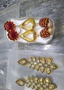 Ethnic Gold Tone Earrings Set