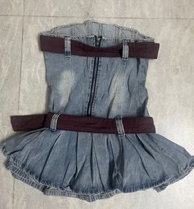 SALE❗️ y2k vintage denim belted mini dress🤩
