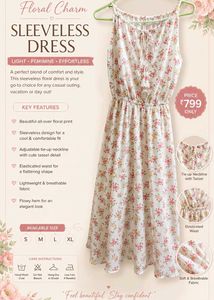 Floral Sleeveless Midi Dress