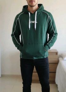 The Brand New Green Hoodie with White Piping