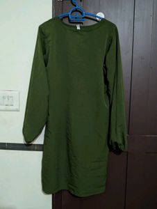 Olive Green Long Sleeve Tunic Top
