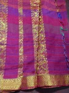 Elegant Pink &amp; Gold Saree