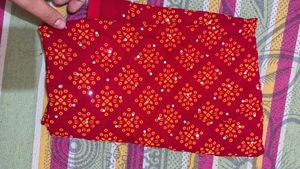 Exclusive Red Bandhani Saree with Blouse