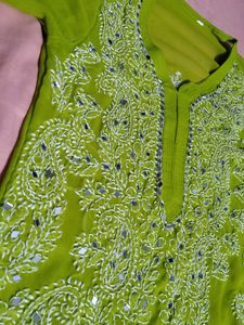Stunning Green Embroidered Kurta