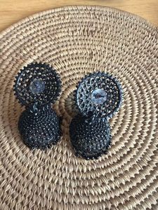 Elegant Black Jhumka Earrings
