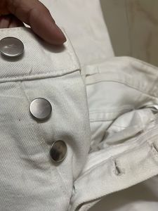 White Button-Fly Jeans