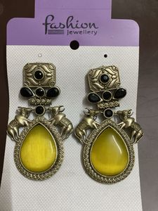 German silver Elephant Design Earrings